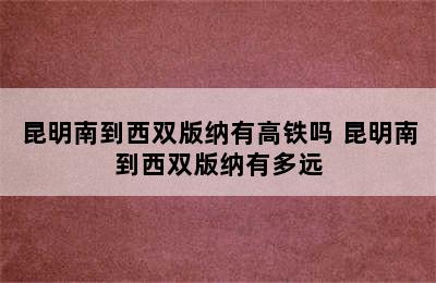 昆明南到西双版纳有高铁吗 昆明南到西双版纳有多远